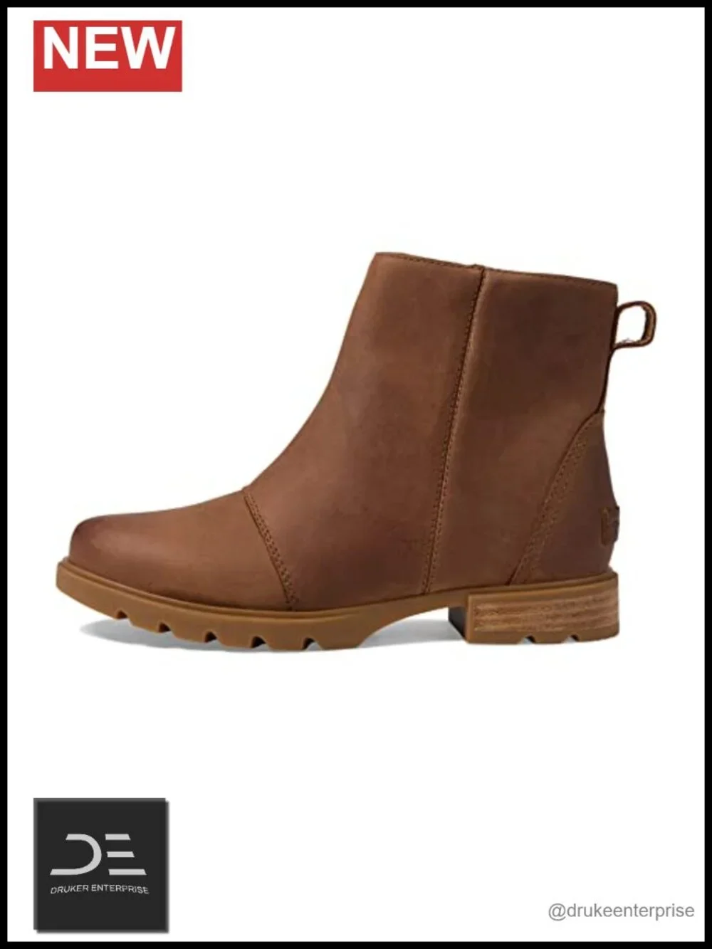 Waterproof Zip Up Leather Snow Boots Mid-Calf